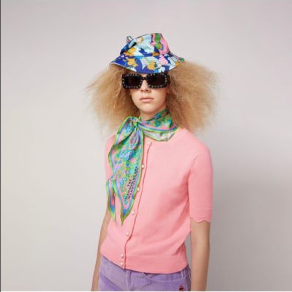 Marc Jacobs The Diamond Scarf silk green paisley - Picture 3 of 7